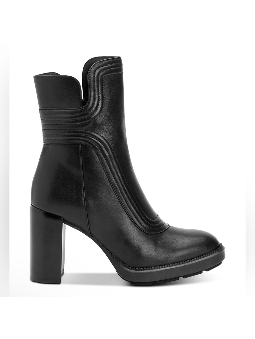 Aquatalia Illiana Weatherproof High Block Heel Boots in Black, Size 7 NEW in Box